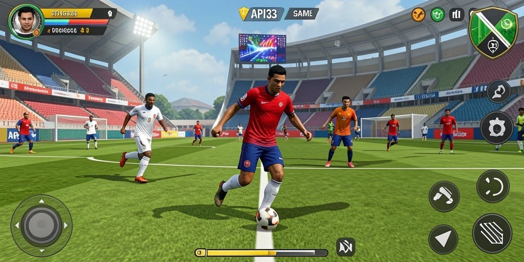 Screenshot menunjukkan aksi seru dalam pertandingan olahraga.