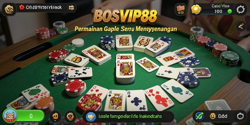 Tampilan gameplay seru saat bermain Gaple di BOSVIP88.
