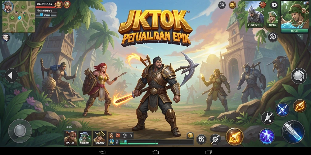 Tampilan gameplay RPG JKTOK dengan karakter beraksi.