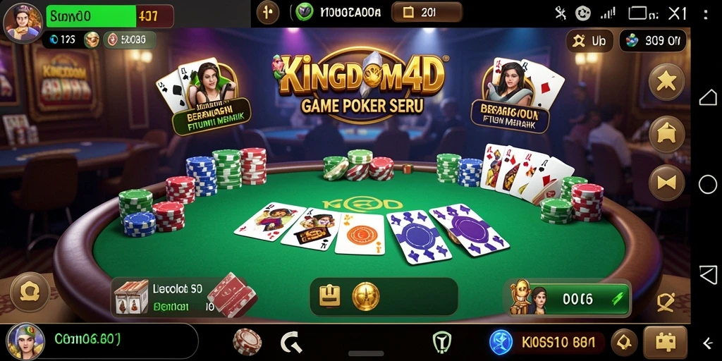 Tampilan gameplay seru KINGDOM4D membawa pengalaman poker yang nyata.