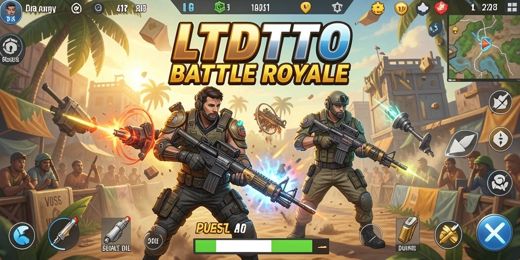 Tampilan gameplay LTDTOTO dengan aksi seru di arena Battle Royale.