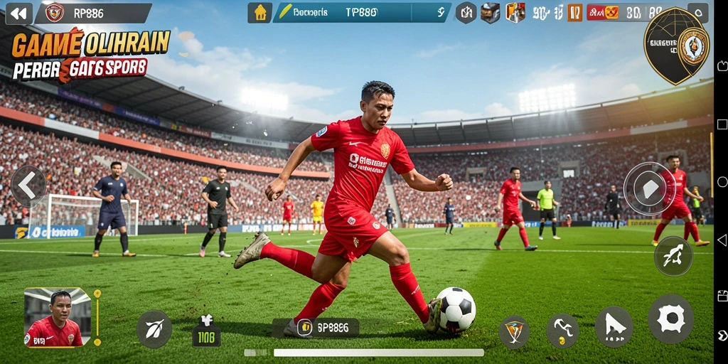 Tampilan utama gameplay RP886 dengan aksi olahraga seru.