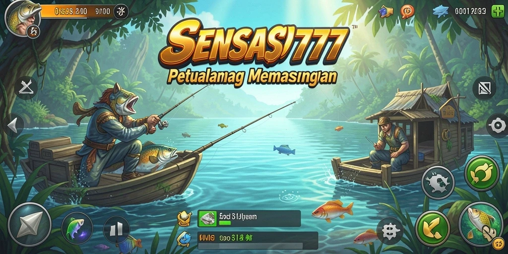 Tampilan gameplay SENSASI777 dengan aksi memancing yang seru.