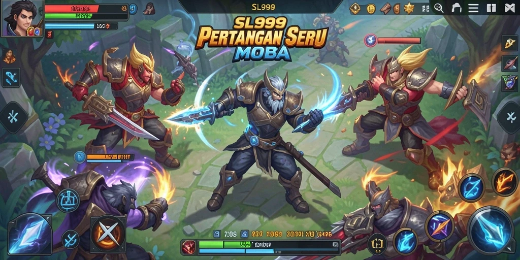 Tampilan gameplay SL999 yang dinamis dan menegangkan di arena pertempuran.