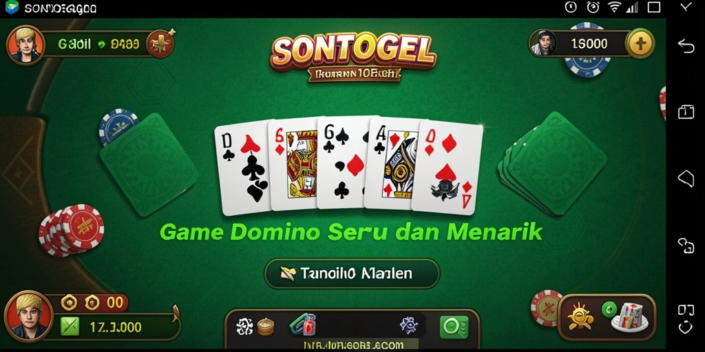 Screenshot gameplay SONTOGEL menampilkan keseruan bermain Domino.