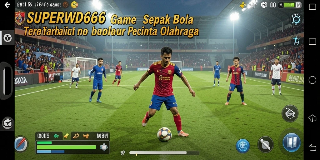 Screenshot gameplay <strong>SUPERWD666</strong> yang menampilkan aksi sepak bola seru.