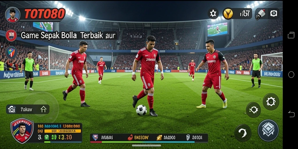 Tampilan seru dari gameplay sepak bola di TOTO80.