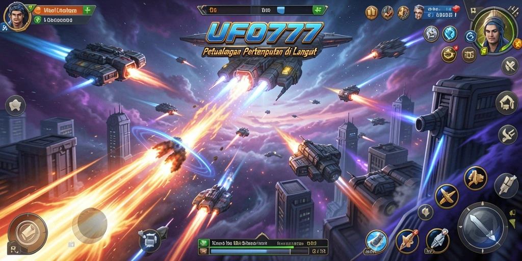 Screenshot permainan <strong>UFO777</strong> menampilkan aksi pertempuran seru di udara.
