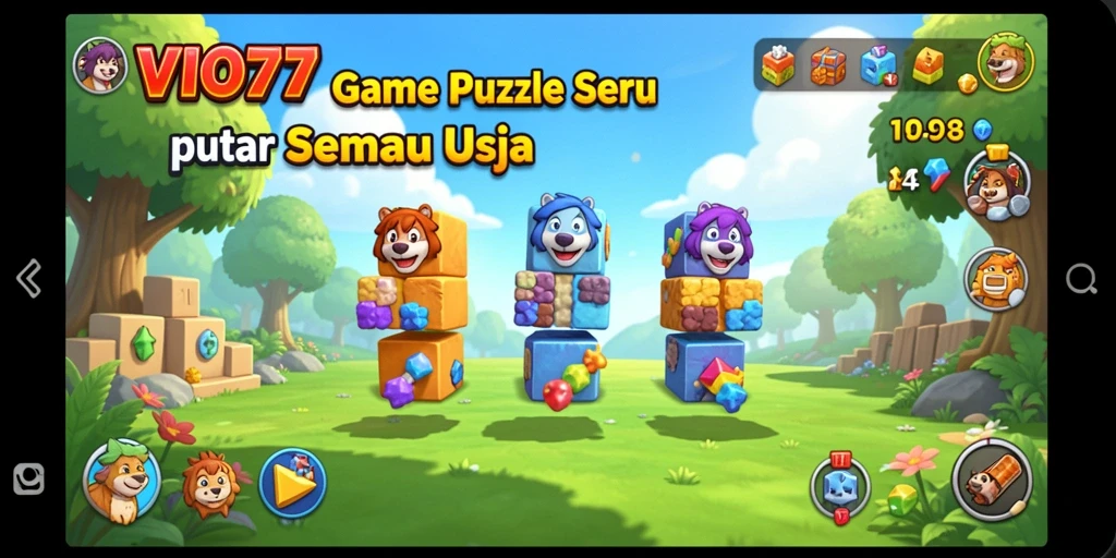 Tampilan screenshot utama VIO77 menampilkan gameplay menarik dalam menyelesaikan puzzle.