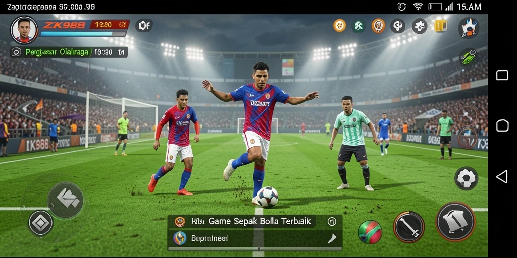 Tampilan gameplay ZK988 yang seru dalam aksi sepak bola.